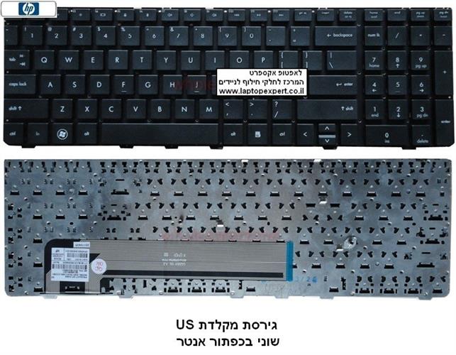 החלפת מקלדת למחשב נייד HP ProBook 4530s 4730s 4535s US Keyboard 638179-001 , NSK-CC0SV