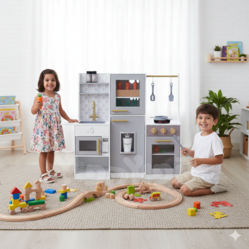 מטבח גילי מעץ לילדים W10C842 מאת בית העץ