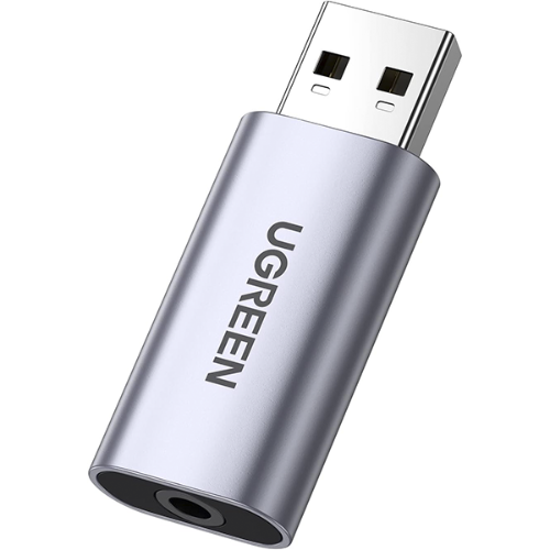 מתאם כרטיס קול חיצוני UGREEN Sound Card 2-in-1 USB Audio Interface External 3.5mm Audio Adapter