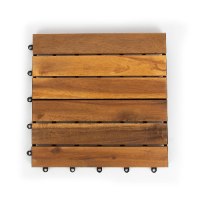 מארז 9 יח' אריחי דק 30*30 ס"מ 6 ישרים עץ Acacia חום בהיר