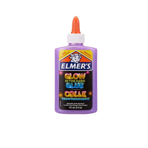 דבק  אלמרס זוהר בחושך צבע סגול 147 גרם - ELMERS