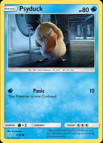 קלף פוקימון סינגל - Psyduck - 7/18 - Holo Rare