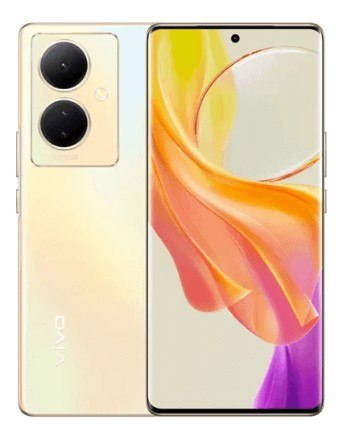 סמארטפון VIVO V29 Lite 5G 8GB+256GB – בצבע זהב בהיר מוצג עם חזית