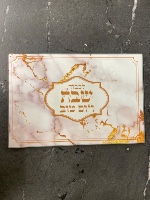 מגש חלה זכוכית בלתי שבירה דגם לבן זהב