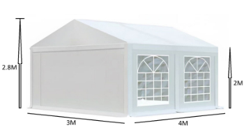 אוהל לאירועים 3X4 פרמיום PVC חזק במיוחד TENT-PRO