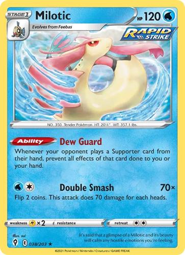 קלף בודד single פוקימון - milotic - Evolving Skies - 038/203