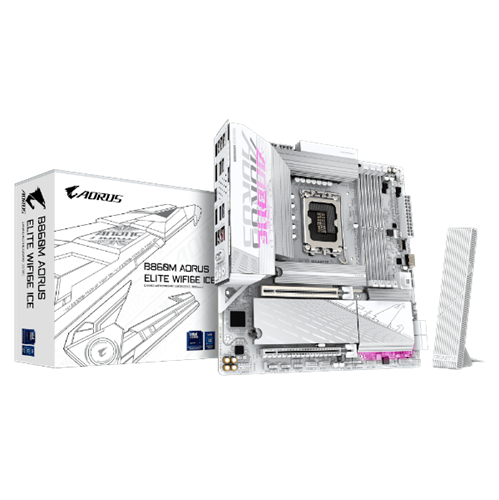 לוח למעבד דור 15 Gigabyte B860M AORUS ELITE WIFI6E ICE ATX 2.5GB