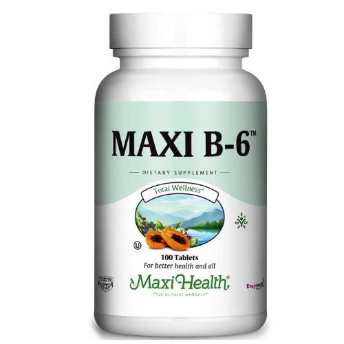 -- ויטמין B6 -- מכיל 100 טבליות, Maxi Health