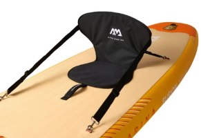 גלשן סאפ מתנפח Aqua Marina Fusion BT-26FUP – מושב קאייק שחור מחובר לגלשן הסאפ בצבע בז