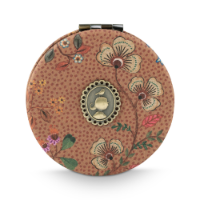 מראת כיס עגולה קטנה FLORA BANGELORE צבע קאמל 7X1X7