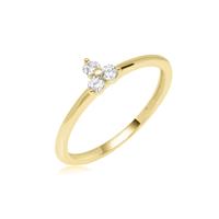 טבעת טריו זהב ויהלומים 0.15 קראט| טבעת זהב עדינה יהלומים