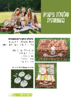 סל נצרים-צידנית-בטנה צבעונית עם כלי אוכל ל-4 סועדים