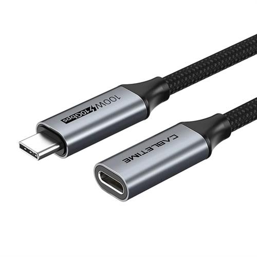CABLETIME USB-C (M) to USB-C (F) USB3.1Gen2 10Gbps PD100W 1m Extension Cable
