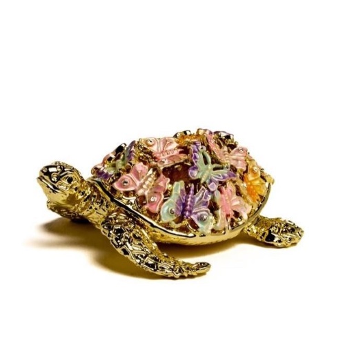 Golden Turtle Decorated with butterflies