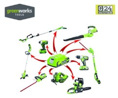 מפוח עלים נטען + סוללת 4 אמפר ומטען מהיר - GREENWORKS 99506-1-1 24V