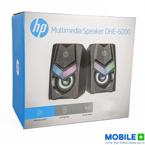 רמקולים למחשב HP דגם DHE-6000 עם תאורת RGB מדליקה