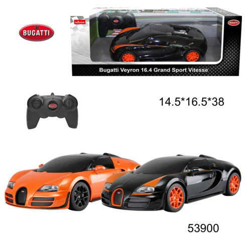 בוגאטי ויירון גרנד עם שלט רחוק  - Rastar 1:18 RC Bugatti Veyron grand sport vitesse Black / Orange