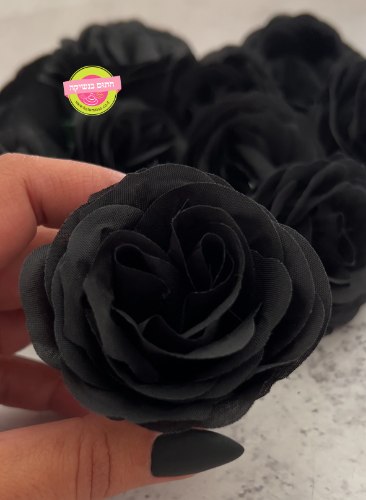 פרח משי 6.5 ס"מ שחור - 12 יחידות