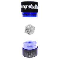 מגנובול - 125 כדורים מגנטים כסף - Magnoballs