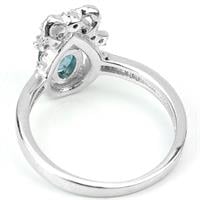 טבעת כסף משובצת טופז כחול וזרקונים RG4361 | תכשיטי כסף 925