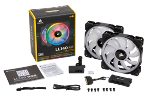 Corsair LL140 RGB 140mm Dual Light Loop RGB LED PWM Fan - 2