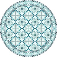 שטיח פי.וי.סי עגול רחביה טורקיז TIVA DESIGN קיים בגדלים שונים
