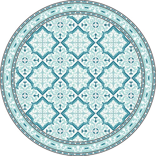 שטיח פי.וי.סי עגול רחביה טורקיז TIVA DESIGN קיים בגדלים שונים