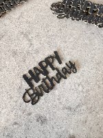 5 יח טופר מיני נייר קשיח קטן HAPPY BIRTHDAY לבנטו - צבע שחור