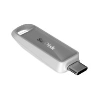 זיכרון נייד SanDisk Phone Drive USB-C 64GB – פריט בודד בצבע לבן-אפור עם חיבור USB-C על רקע לבן