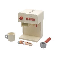מכונת קפה בז' מעץ לילדים | מק"ט W10D632 | בית העץ| קפיץ קפוץ