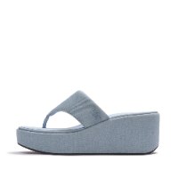 כפכף פלטפורמה וודג' תכלת פיטפלופ FITFLOP