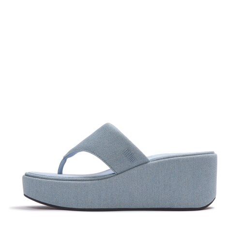 כפכף פלטפורמה וודג' תכלת פיטפלופ FITFLOP