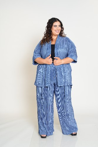קימונו ברוקלין פליסה כחול