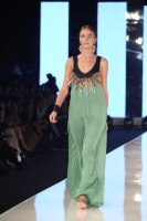 FW - ADERET FEATHERS GREEN SILKY DRESS