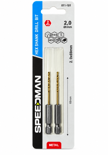 זוג מקדחי ברזל ראש ביט ⁦SPEEDMAN⁩ – ⁦2×69⁩ מ״מ