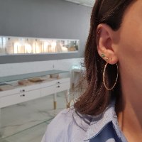 עגילי חישוק זהב חלולים גמישים 4.5 ס"מ