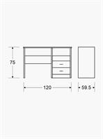 שולחן כתיבה עם שתי מגירות נוח ומרווח רוחב 1.20 דגם 225.
