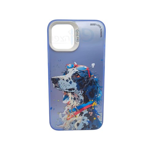 כיסוי מצוייר איכותי לאייפון IPHONE 15 PRO כלב עם משקפיים
