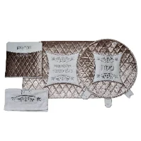 סט כיסויים לפסח דמוי עור וקטיפה דגם כוכב