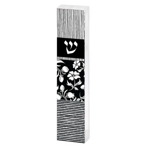 בית מזוזה שילוב פרחים ופסים