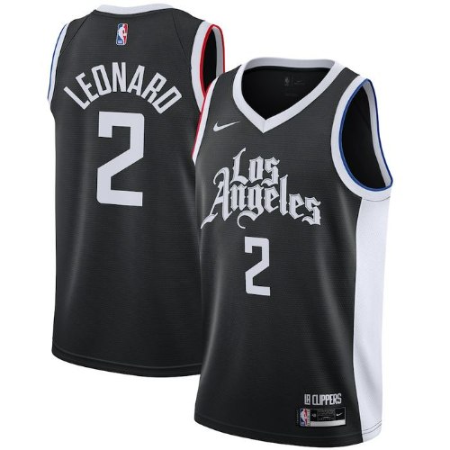 גופיית NBA לוס אנג'לס קליפרס שחור לבן 20/21 - #2 Kawhi Leonard