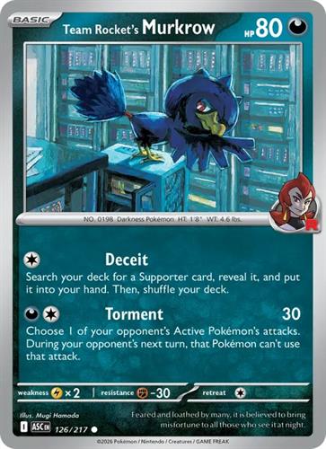 קלף בודד single פוקימון - team rocket's murkrow - Ascended Heroes - 126/217