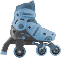 גלגיליות 2 ב-1 מידה 30-33 צבע כחול פסטל Globber 2 in 1 – גלגיליה בודדת בצבע כחול פסטל ואפור מוצגת במצב למידה על רקע לבן