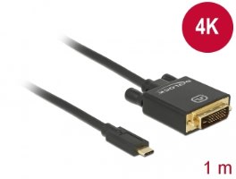 כבל מסך Delock Cable USB Type-C Male To DVI 24+1 male 4K 30 Hz 1 m