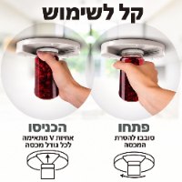 מתקן חדשני לפתיחת צנצנות ביד אחת דגם LidMaster