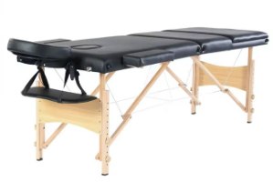 מיטת טיפולים מתקפלת עם גב מתרומם 185x70 ס"מ - עץ עם תיק נשיאה