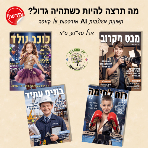 תמונה מעוצבת IA מודפסת על קאפה גודל 30*40 ס"מ