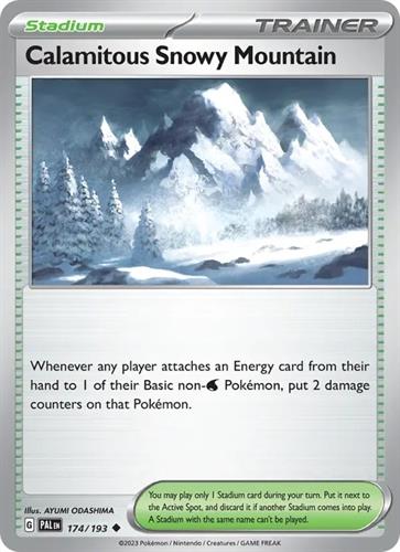 קלף בודד single פוקימון - calamitous snowy mountain - Paldea Evolved - 174/193