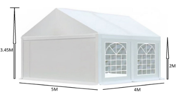 אוהל לאירועים 5X4 פרמיום PVC חזק במיוחד TENT-PRO