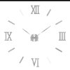 דגם 11 - כסוף - שעון קיר ענק בהדבקה